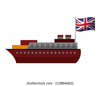ship boat with flag of great britain