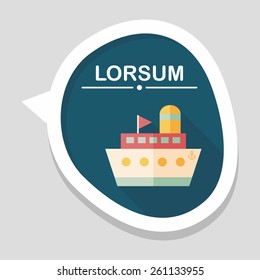 ship boat flat icon with long shadow,eps10