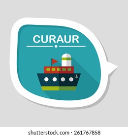 ship boat flat icon with long shadow,eps10