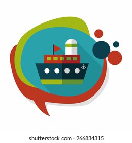 ship boat flat icon with long shadow,eps10