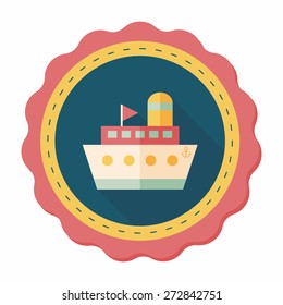 ship boat flat icon with long shadow,eps10