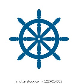 Ship and boat helm steering wheel, boat and maritime rudder icon, ship steering wheels – stock vector