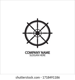 Ship and boat helm steering wheel  vector.