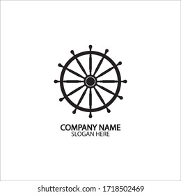Ship and boat helm steering wheel  boat and maritime rudder icon  ship steering wheels - vector.