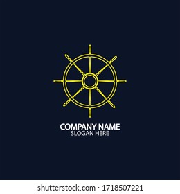 Ship and boat helm steering wheel  boat and maritime rudder icon  ship steering wheels - vector.