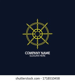 Ship and boat helm steering wheel  boat and maritime rudder icon  ship steering wheels - vector.