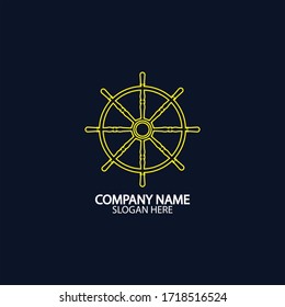 Ship and boat helm steering wheel  boat and maritime rudder icon  ship steering wheels - vector.