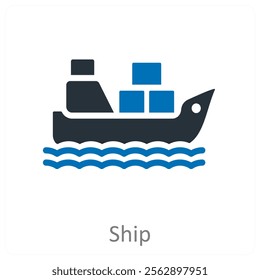 Ship and boat icon concept