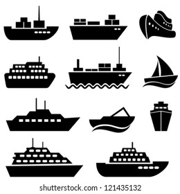 Ship And Boat Icon Set