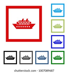 Ship, boat icon set. color on a white background