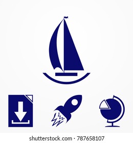 ship boat icon. Vector image for website.