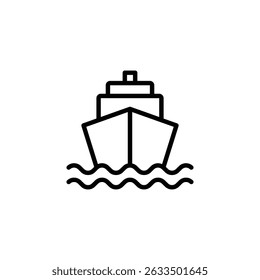 Ship, boat icon vector. in line style design on white background. vector illustration
