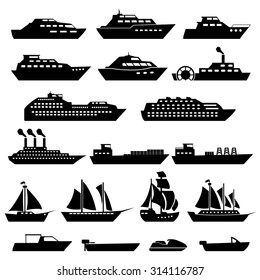 Ship Boat Icons Set