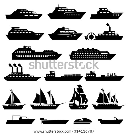 Ship Boat Icons Set