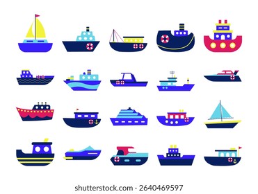 Ship And Boat Illustration Element
