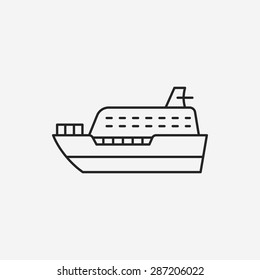 ship boat line icon