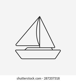 ship boat line icon