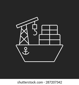 ship boat line icon