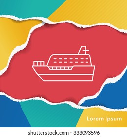 ship boat line icon