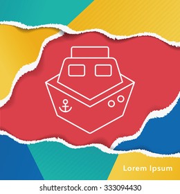 ship boat line icon
