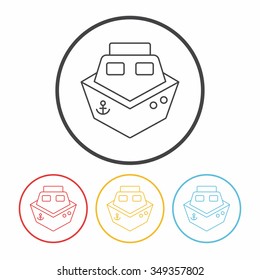ship boat line icon