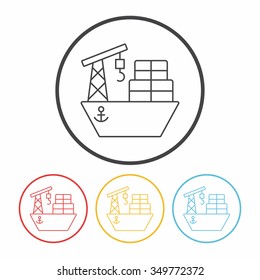 ship boat line icon