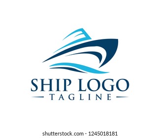 Ship Boat Logo Stock Vector (Royalty Free) 1245018181