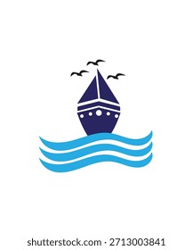 Vector de diseño de logotipo de barco, idea creativa de diseño de logotipo de barco, diseño de logotipo de velero, diseño de Vector de marca de empresa