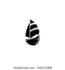 ship boat logo template silhouette