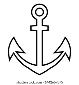 Ship Boat Outline Anchor Icon Vector Stock Vector (Royalty Free ...