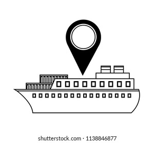 ship boat with pin location