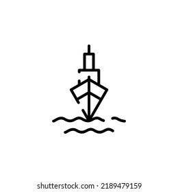 Ship, Boat, Sailboat Dotted Line Icon Vector Illustration Logo Template. Suitable For Many Purposes.
