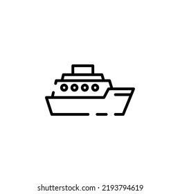Ship, Boat, Sailboat Dotted Line Icon Vector Illustration Logo Template. Suitable For Many Purposes.