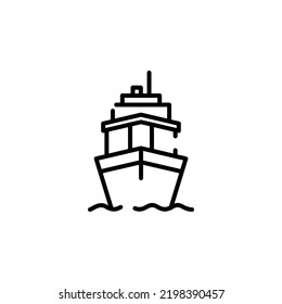Ship, Boat, Sailboat Dotted Line Icon Vector Illustration Logo Template. Suitable For Many Purposes.