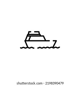 Ship, Boat, Sailboat Dotted Line Icon Vector Illustration Logo Template. Suitable For Many Purposes.