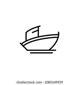 Ship, Boat, Sailboat Line Icon, Vector, Illustration, Logo Template. Suitable For Many Purposes.