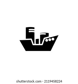 Ship, Boat, Sailboat Solid Icon Vector Illustration Logo Template. Suitable For Many Purposes.