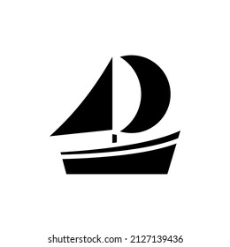 Ship, Boat, Sailboat Solid Icon Vector Illustration Logo Template. Suitable For Many Purposes.