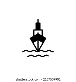 Ship, Boat, Sailboat Solid Line Icon Vector Illustration Logo Template. Suitable For Many Purposes.