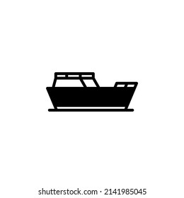 Plantilla de logotipo de Ilustración de Icono de Línea Sólida de Barco, Barco, Barco. Idóneo Para Muchos Fines.