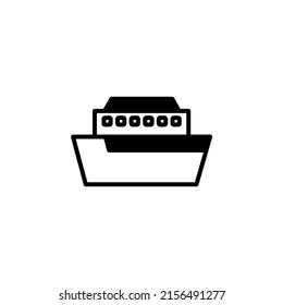 Plantilla de logotipo de Ilustración de Icono de Línea Sólida de Barco, Barco, Barco. Idóneo Para Muchos Fines.