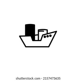Ship, Boat, Sailboat Solid Line Icon Vector Illustration Logo Template. Suitable For Many Purposes.