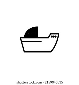 Ship, Boat, Sailboat Solid Line Icon Vector Illustration Logo Template. Suitable For Many Purposes.