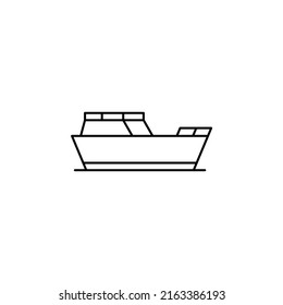 Ship, Boat, Sailboat Thin Line Icon Vector Illustration Logo Template. Suitable For Many Purposes.