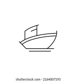 Ship, Boat, Sailboat Thin Line Icon Vector Illustration Logo Template. Suitable For Many Purposes.