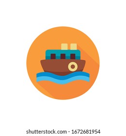 ship boat sea block style vector illustration design