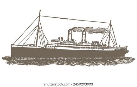 Ship, Boat Set. Sailing vintage illustration. Sea transportation collection. Hand drawn vector sketch. Ship drawing isolated on white background.