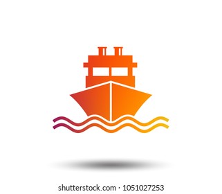 Ship or boat sign icon. Shipping delivery symbol. With chimneys or pipes. Blurred gradient design element. Vivid graphic flat icon. Vector