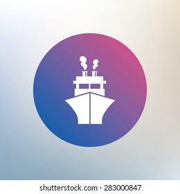 Ship or boat sign icon. Shipping delivery symbol. Icon on blurred background. Vector