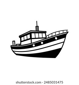 ship boat silhouette Vector Illustration 